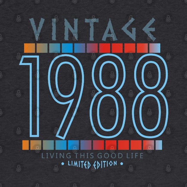 32nd Birthday T-Shirt - Vintage 1988 by Reshartinc